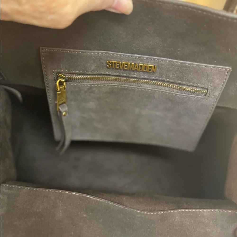 🤎 MARGAUX STEVE MADDEN HEIDEE LEATHER BROWN SUEDE BAG!